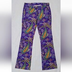 Women's Loudmouth Purple Paisley Print Pants Size 6 Waist 29